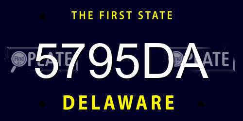 5795DA Delaware License Plate