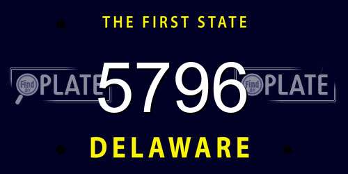 5796 Delaware License Plate