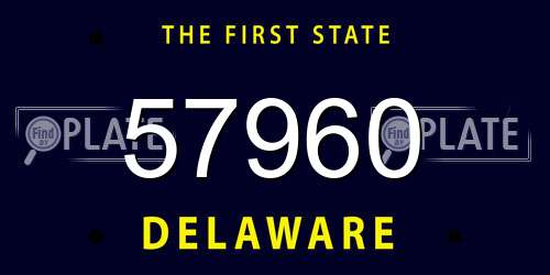 57960 Delaware License Plate