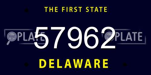 57962 Delaware License Plate