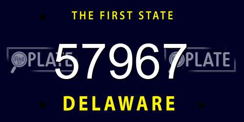 57967 Delaware License Plate