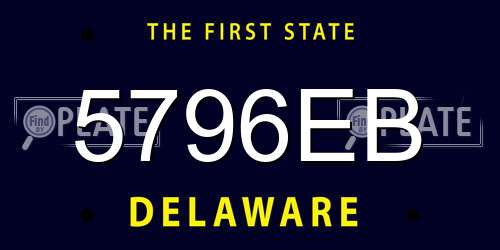 5796EB Delaware License Plate