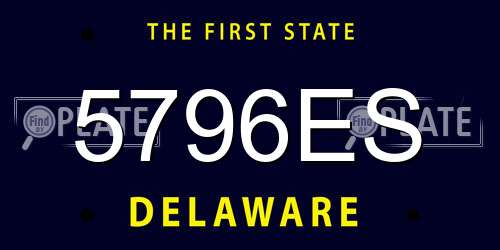 5796ES Delaware License Plate