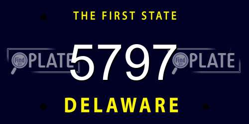 5797 Delaware License Plate