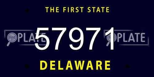 57971 Delaware License Plate