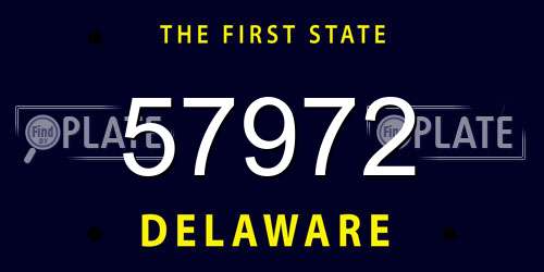 57972 Delaware License Plate