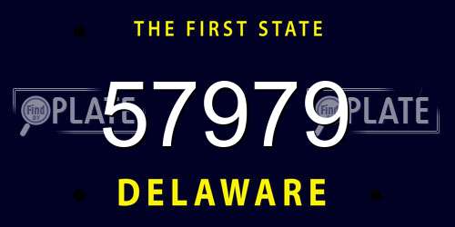 57979 Delaware License Plate