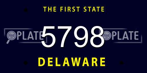 5798 Delaware License Plate