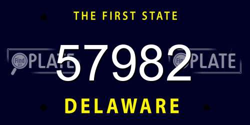 57982 Delaware License Plate