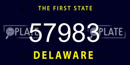 57983 Delaware License Plate