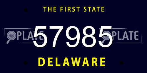 57985 Delaware License Plate