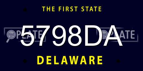 5798DA Delaware License Plate