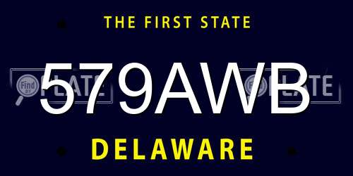 579AWB Delaware License Plate