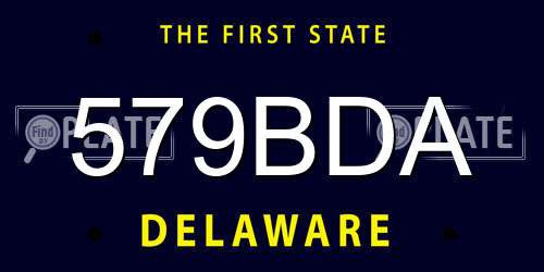 579BDA Delaware License Plate