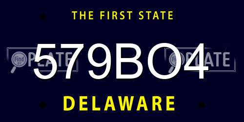 579BO4 Delaware License Plate