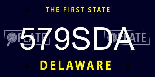 579SDA Delaware License Plate