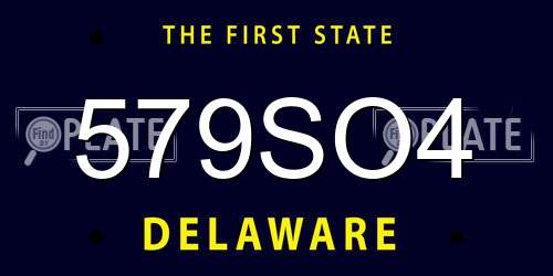 579SO4 Delaware License Plate