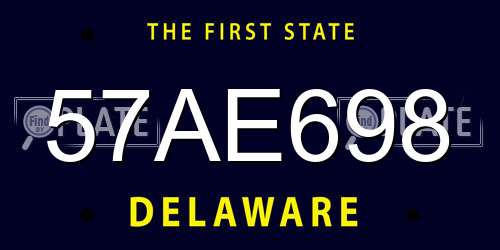 57AE698 Delaware License Plate