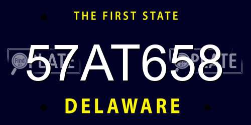 57AT658 Delaware License Plate