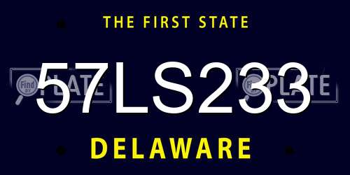 57LS233 Delaware License Plate