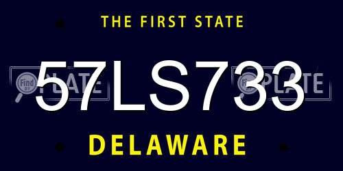 57LS733 Delaware License Plate