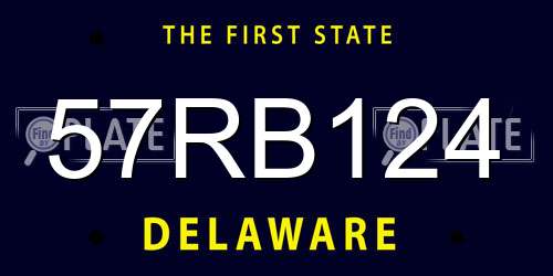 57RB124 Delaware License Plate