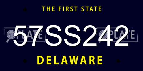 57SS242 Delaware License Plate