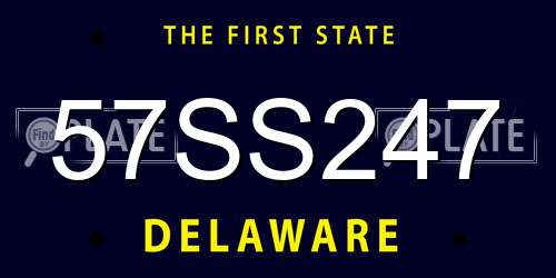 57SS247 Delaware License Plate