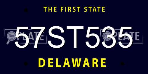 57ST535 Delaware License Plate