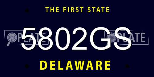 5802GS Delaware License Plate