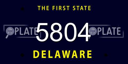 5804 Delaware License Plate