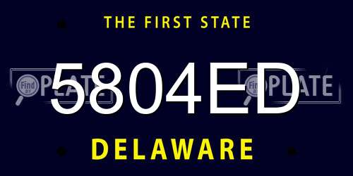 5804ED Delaware License Plate