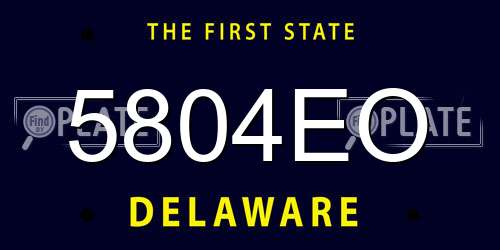 5804EO Delaware License Plate