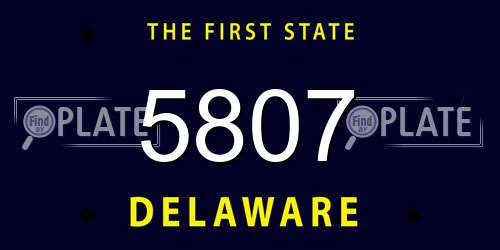 5807 Delaware License Plate