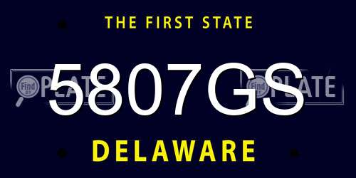 5807GS Delaware License Plate