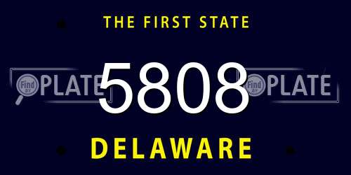 5808 Delaware License Plate