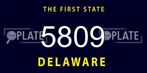 5809 Delaware License Plate
