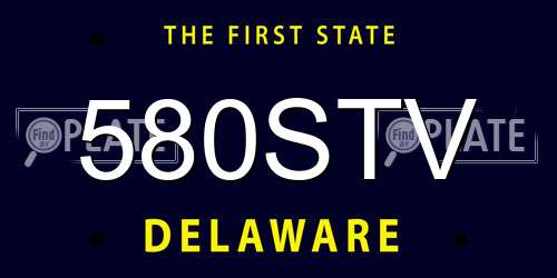 580STV Delaware License Plate