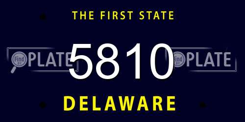 5810 Delaware License Plate