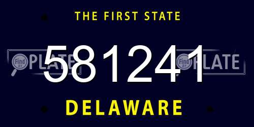 581241 Delaware License Plate
