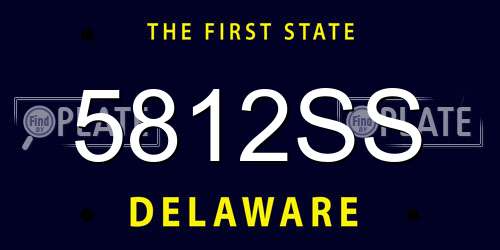 5812SS Delaware License Plate