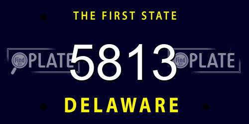 5813 Delaware License Plate