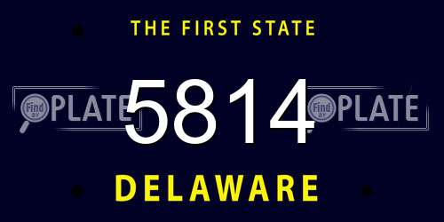 5814 Delaware License Plate
