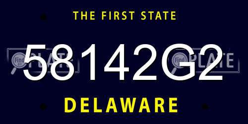 58142G2 Delaware License Plate
