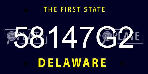 58147G2 Delaware License Plate