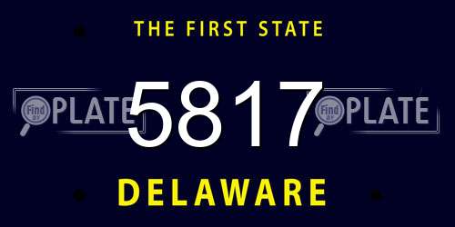 5817 Delaware License Plate