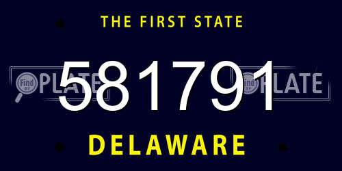 581791 Delaware License Plate