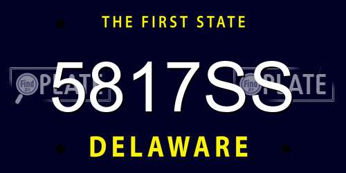 5817SS Delaware License Plate