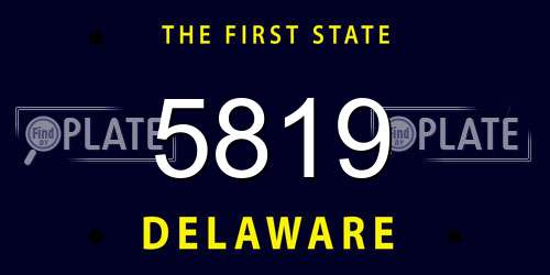 5819 Delaware License Plate