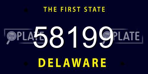 58199 Delaware License Plate